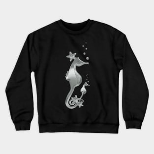 Silver Sea Horse Crewneck Sweatshirt